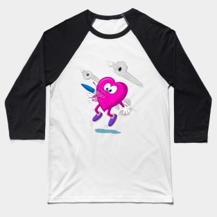 Cartoon Broken Heart. Baseball T-Shirt